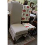 Set of ten quality reproduction oak high backed single chairs,