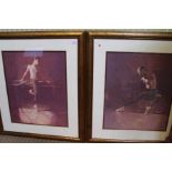 Charles Willmott - Two originals of rehearsing ballerinas, 61cm x 51cm, signed in gallery mounts and