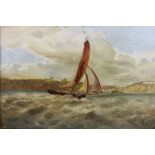 William Bond (1833-1926) Sail boat off the coast, oil painting on canvas, signed and dated (18)96, 3