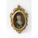 18th century English school, oil painting miniature portrait of a lady (Great Aunt of sculptor John