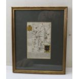 An early road map, route features Campden, framed