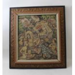 A Bali painting of Gods, 39cm x 34cm, framed