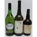 Croft Original Pale Cream, 1 x litre Sainsbury’s Amontillado, 1 x litre Rare Amontillado Solera 191