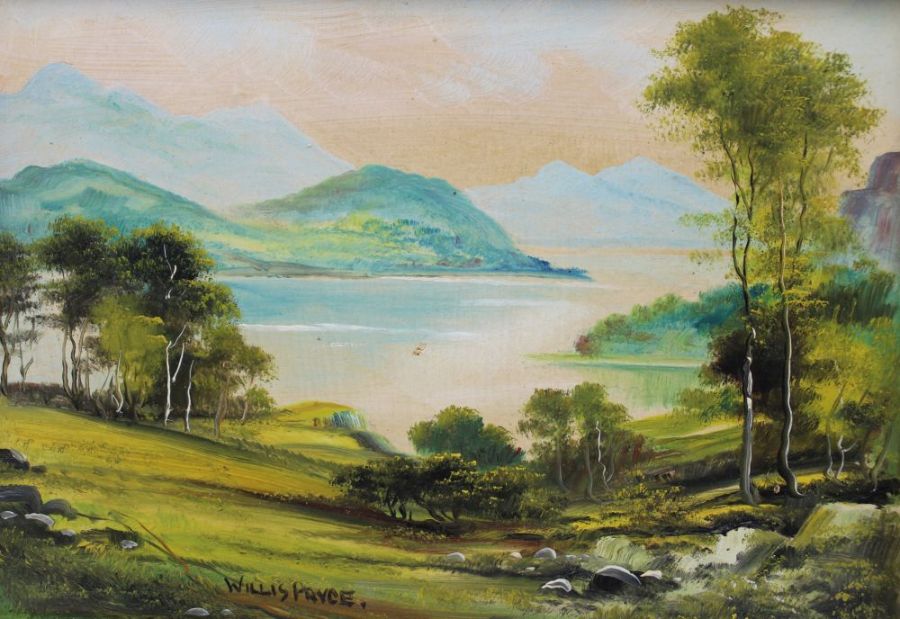 George Willis-Pryce (1866-1949) Dartmoor and a Scottish Loch, two oil paintings on board, both signe - Image 2 of 6