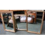 Three modern fancy gilt frame wall mounted wall mirrors.