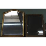 Two gilt framed bevel plate wall mirrors