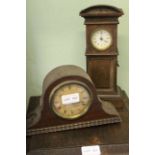 Two wooden cased clocks