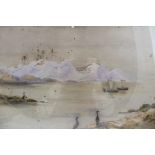 Early 20th century European School, "Coastal scene, Cormorants in the foreground, with boats and dis