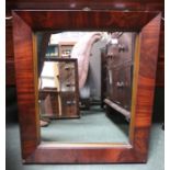 A 19th century rosewood framed wall mirror, plate size; 51cm x 41cm