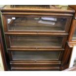 A Globe Wernicke three tier glazed front bookcase