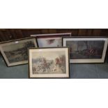 Two Sanderson Wells fox hunting prints, plus another