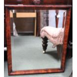 A late 19th century mahogany framed wall mirror, fitted bevel plate, 54cm x 44cm