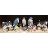 Four Royal Doulton bird decanters (Whyte and Mackay), two Dr Barnardo's porcelain money boxes, and o