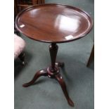 A late 19th Century mahogany saucer topped tri-pod table 71 x 45 cm.