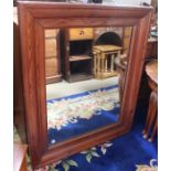 A pine frame wall mirror, plate size; 76cm x 61cm