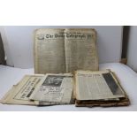 A selection of vintage newspapers on historic dates, includes The Daily Telegraph, May 1937 "The Cro