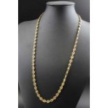 An 18ct gold neck chain, 64cm long (including clasps), 27g