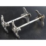 Samuel Pemberton, a pair of Georgian silver knife rests, with floral design ends, Birmingham 1811, w