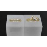 Two 18ct gold, diamond set rings, combined gross weight 5.4g