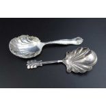 Two silver Victorian tea caddy spoons, both Birmingham, one 1845, the other 1899, combined weight: 2