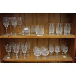 A selection of cut drinking glasses various