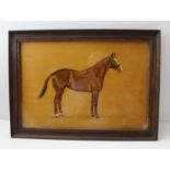 Joan Gulliford, study of a chestnut hunter mare, oil on panel, signed and dated 1936, Messrs Fores L