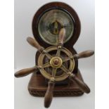 A 20th century "Milford Guild" nautical design barometer stand, the 15cm diameter dial, mounted with