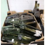 A box containing a large quantity of glass bottles.