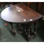 Small oak oval dropleaf occasional table