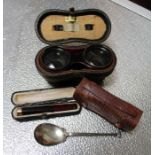 Four pieces of gentleman's collectables to include a silver seal top spoon