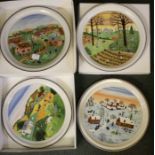 A collection of collectors plates by Villeroy and Boch, titled The Four Seasons.