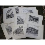 An envelope containing black and white prints of various sites in Stratford upon Avon.