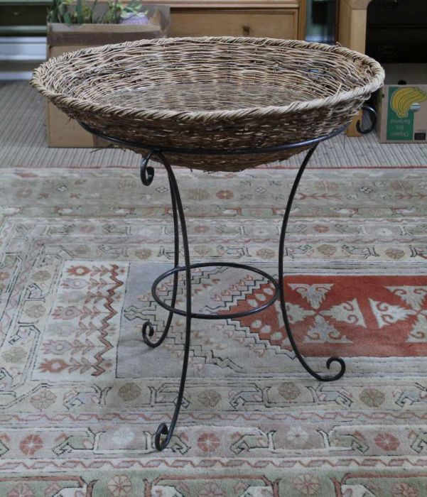 A metal based dish topped occasional table, 73cm x 70cm - Image 3 of 3