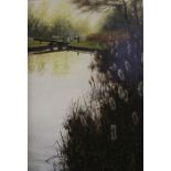 Colin Aldridge, "A brand new day" Canal scene, oil painting on canvas, signed, framed