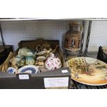 A selection of domestic pottery to include large Royal Doulton coaching platter