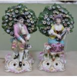 A pair of porcelain Bocage musician groups, 18cm high