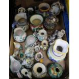 A quantity of Continental Faience and Majolica items, mostly jugs and vases