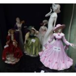 Six various female figurines, by leading brand name producers