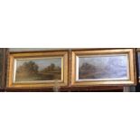 Goodwin - A pair of river landscapes with gilt frames