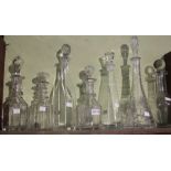 A selection of seven decorative decanters