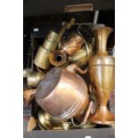 A box of copper & brass ware