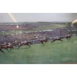 Cecil Aldin horse racing print, signed, 33cm x 50cm, framed, mounted, and glazed