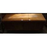 An oak plain panelled coffer box, 137cm wide