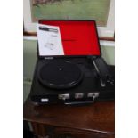 A 'Crosley CR8005A' portable gramophone (lead is missing)