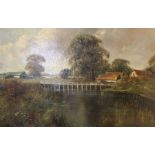 Henry Cooper (b.1859) - 'The River Lea near Waltham', oil on canvas, signed & dated 1909 & titled ve