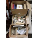 3 boxes of cigarette cards, King and Queen Coronation books and an old photo album