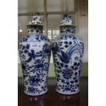 A pair of Chinese vases with covers