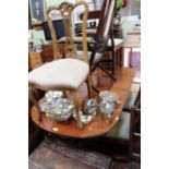 A reproduction dining suite, comprising; table, chairs, and sideboard