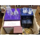 A box of cut crystal glass, including rose bowl, fruit bowl, etc some in original boxes