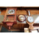 A presentation Stratford Golf Club barometer with an oak backed barometer thermometer and